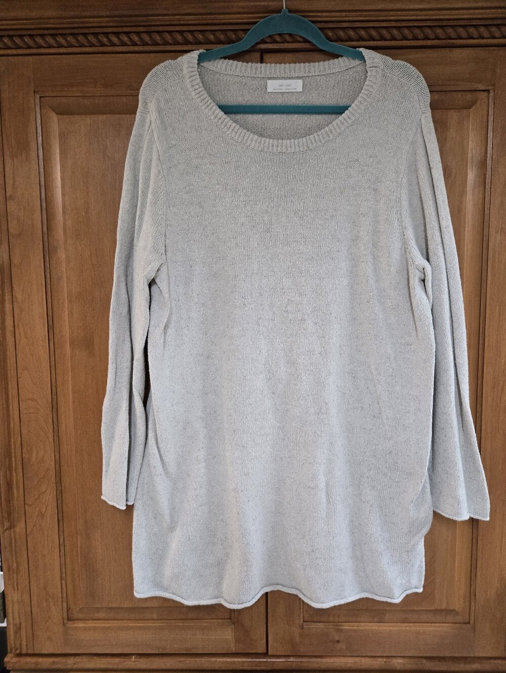 Light Gray Women's Cozy Knit Mini Sweater Dress